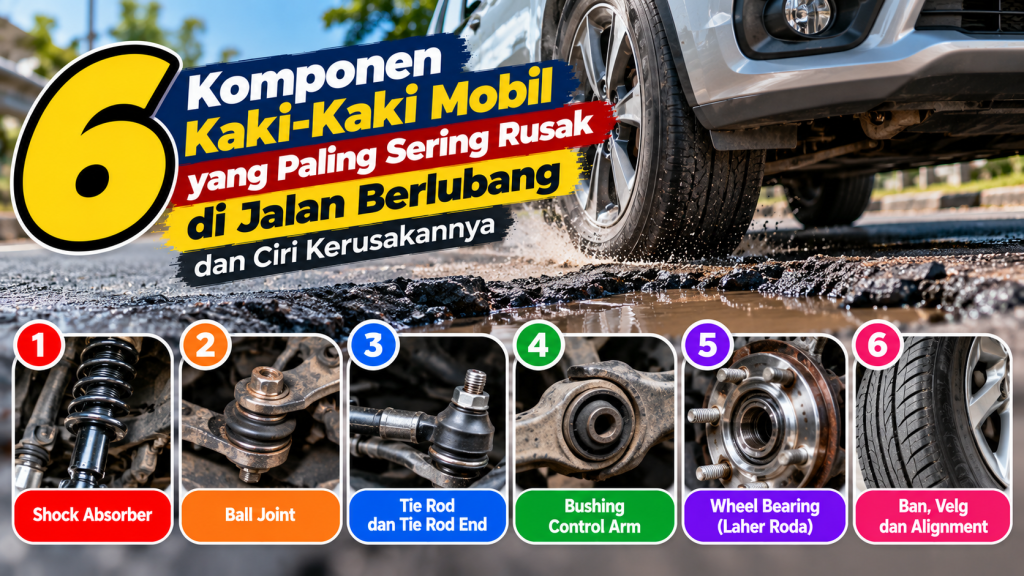 6 Komponen Kaki-Kaki Mobil yang Paling Sering Rusak di Jalan Berlubang dan Ciri Kerusakannya